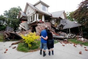 Home destroyed by earthquake