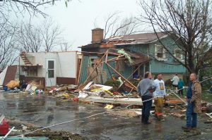 Tornado damage in St. Nazianz, Wisconsin