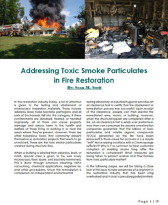 Addressing Toxic Smoke Particulates in fire restoration