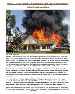 Dioxins - The Most Hazardous Substance in Structure Fire Environments - PDF cover showing house on fire