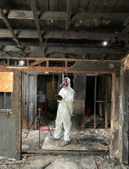 PPE in fire damaged building