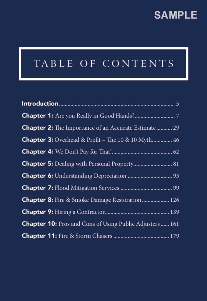 Secrets of the Insurance Game: Sample: Table of Contents