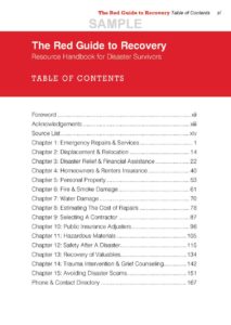The Red Guide to Recovery (Disaster Recovery): National Book Sample: Table of Contents