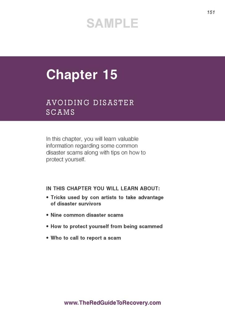 The Red Guide to Recovery (Disaster Recovery): National Book Sample: Chapter 15. Avoiding Disaster Scams